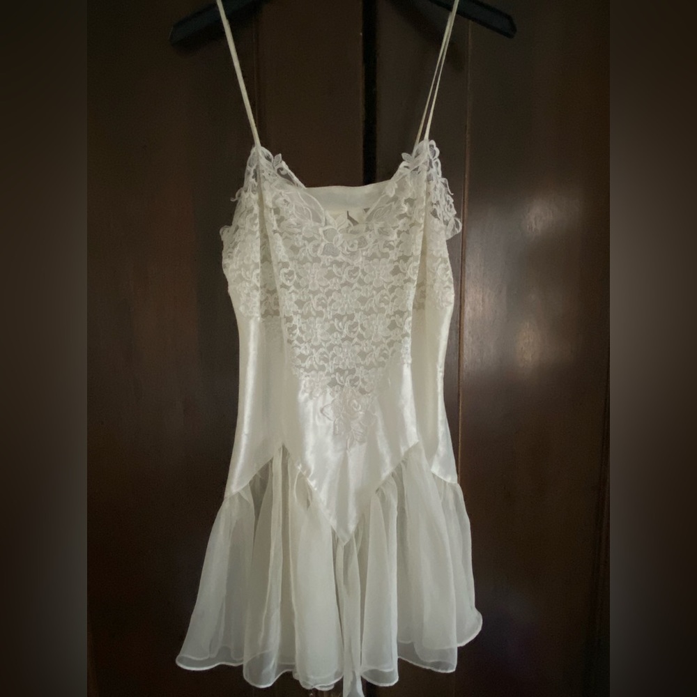 Vintage Victoria’s Secret white Lacey silk slip